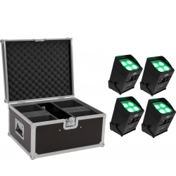 Eurolite Set 4x AKKU IP UP-4 Entry QCL Spot QuickDMX + Case TILBUD NU