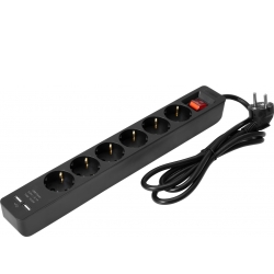 Eurolite Distributor ON-1 6-fold + 2 USB bk TILBUD NU