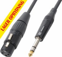 Kabel "god kvalitet" XLR-hun til 6.3 Stereo Jack, sort 1.5m
