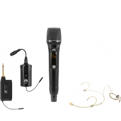 Omnitronic Set FAS TWO + Dyn. Wireless Microphone + BP + Headset 660-690MHz