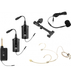 Omnitronic Set FAS TWO + 2x BP + Headset + Acoustic Guitar Microphone 660-690MHz