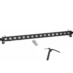 Eurolite Set LED PIX-16 QCL Bar + FS-4 Floorstand, Steel, black TILBUD NU