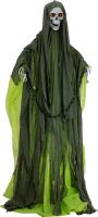 Prof. UV Lys, Europalms Halloween Figure Skeleton with green cape, animated, 170cm