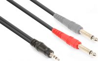 CX332-1 Cable 3.5mm Stereo - 2x 6.3mm Mono 1.5m
