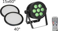 Eurolite Set LED IP PAR 7x8W QCL Spot + 2x Diffuser cover (15x60° and 40°)