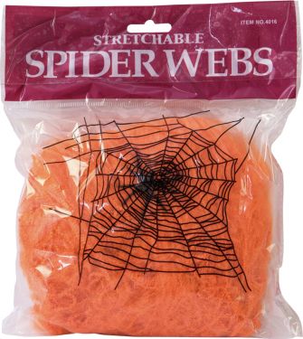 Halloween Edderkoppespind, Orange 100g UV aktivt