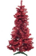 Julepynt, Europalms Fir tree FUTURA, red metallic, 180cm