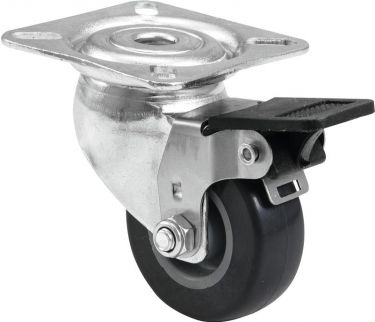 Roadinger Swivel Castor 50mm grey with brake