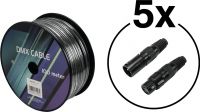 Eurolite Set DMX cable 2x0.22 100m sw + 10 connectors