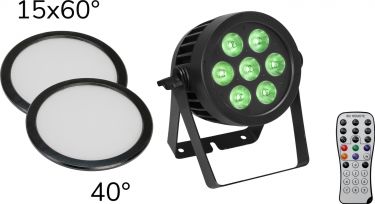 Eurolite Set LED IP PAR 7x9W SCL Spot + 2x Diffuser cover (15x60° and 40°)