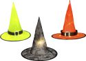 Decor & Decorations, Europalms Halloween Witch Hat 3pc set, illuminated, 36cm