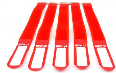 GAFER.PL Tie Straps 25x260mm 5 pieces red