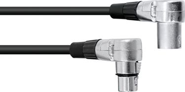Omnitronic XLR cable 3pin 3m 90° bk