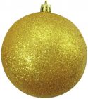 Julepynt, Europalms Deco Ball 10cm, gold, glitter 4x