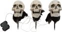 Europalms Halloween Skeleton Head with Stake, Set of 3, 29cm