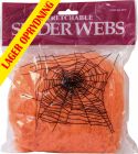 Udsmykning & Dekorationer, Halloween Edderkoppespind, Orange 100g UV aktivt