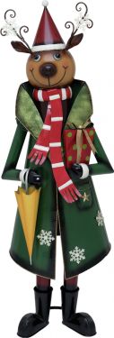 Europalms Reindeer with Coat, Metal, 155cm, green