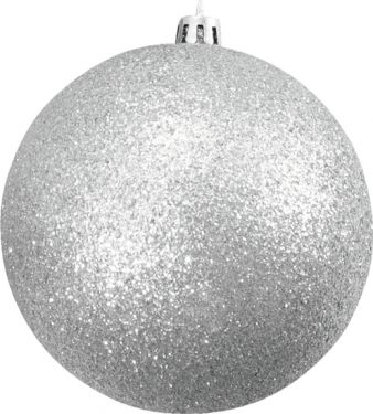 Europalms Deco Ball 10cm, silver, glitter 4x