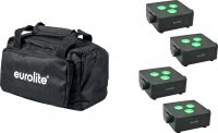 Eurolite Set 4x AKKU IP Flat Light 3 bk + Soft Bag