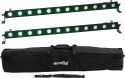 Diskolys & Lyseffekter, Eurolite Set 2x LED BAR-12 QCL RGB+UV Bar + Soft Bag