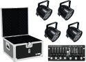 Diskolys & Lyseffekter, Eurolite Set 4x LED PAR-56 HCL bk + Case + Controller