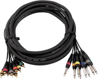 Omnitronic Snake cable 8xRCA/8xJack mono 15m