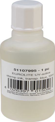 Eurolite UV-active Stamp Ink, transparent blue, 50ml