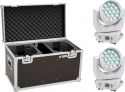 Eurolite Set 2x LED TMH-X4 Moving-Head Wash Zoom wh + Case