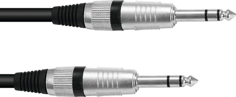 Omnitronic Jack cable 6.3 stereo 1m bk ROAD