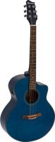 Musikkinstrumenter, Dimavery STW-90 Western Guitar, crystal blue