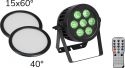 Diskolys & Lyseffekter, Eurolite Set LED IP PAR 7x9W SCL Spot + 2x Diffuser cover (15x60° and 40°)