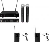 Omnitronic Set UHF-E2 Wireless Mic System + 2x BP + 2x Lavalier Microphone 531.9/534.1MHz