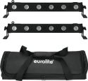 Diskopaneler - LED Bars, Eurolite Set 2x LED BAR-6 QCL RGBW + Soft Bag