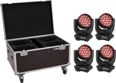 Eurolite Set 4x LED TMH-X4 Moving-Head Wash Zoom + Case