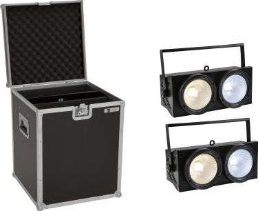 Eurolite Set 2x Audience Blinder 2x100W LED COB CW/WW + Case