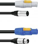 XLR - XLR, PSSO Combi cable DMX PowerCon/XLR 10m