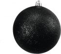Christmas Decorations, Europalms Deco Ball 10cm, black, glitter 4x