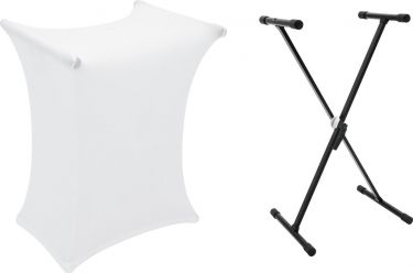 Dimavery Set SVT-1 Keyboard Stand + Cover white