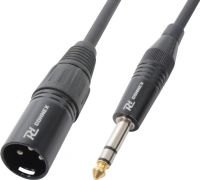 Kabel "god kvalitet" XLR-han til 6.3 Stereo Jack, sort 3m