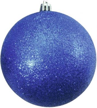 Europalms Deco Ball 10cm, blue, glitter 4x