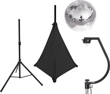 Eurolite Set Mirror ball 30cm with stand and tripod cover black