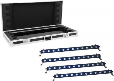 Eurolite Set 4x LED BAR-12 QCL RGB+UV Bar + Case