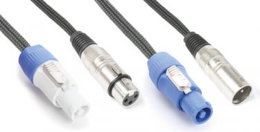 CX05-10 Audio Kombikabel Powerconnector B - XLR F / Powerconnector A - XLR M 10m