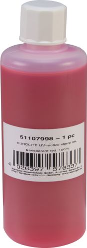 Eurolite UV-active Stamp Ink, transparent red, 100ml