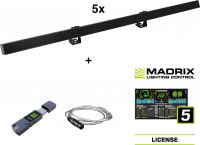 Eurolite Set 5x LED PR-100/32 Pixel DMX Rail bk + Madrix Software