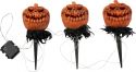 Black Light, Europalms Halloween Pumpkins with Stake, Set of 3, 39cm