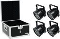 Diskolys & Lyseffekter, Eurolite Set 4x LED PAR-56 HCL Short sw + EPS Case