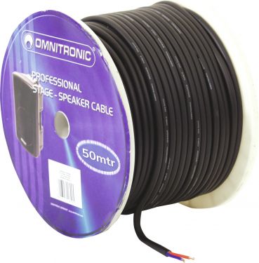 Omnitronic Speaker cable 2x2.5 50m bk durable