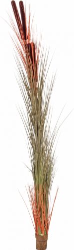 Europalms Reed grass with cattails, light-brown, artificial, 152cm