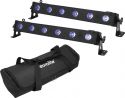 Diskolys & Lyseffekter, Eurolite Set 2x LED BAR-6 QCL RGB+UV Bar + Soft Bag